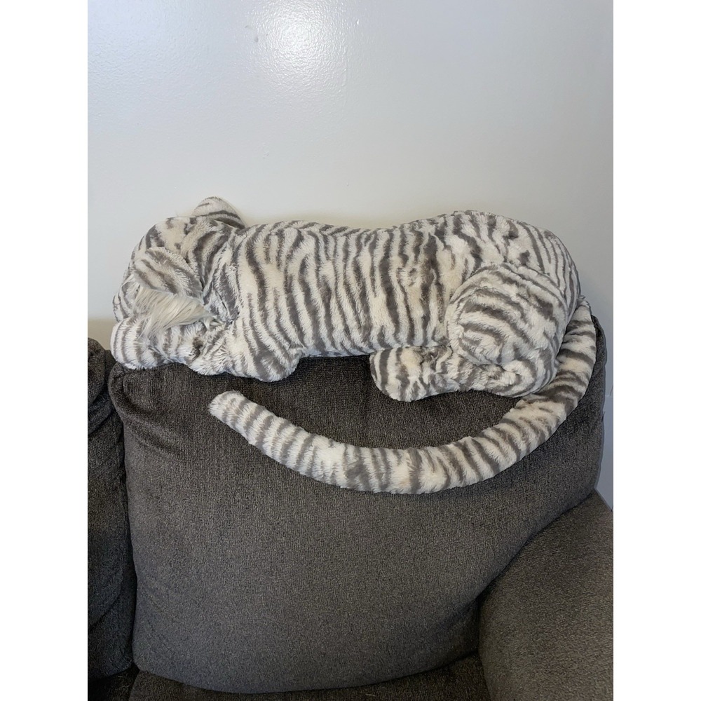 Jellycat Sacha Snow Tiger Really Big Grey White Plush
